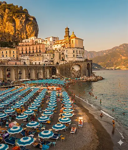 Chauffeur-driven ride to Atrani, Italy's smallest and most picturesque seaside square.